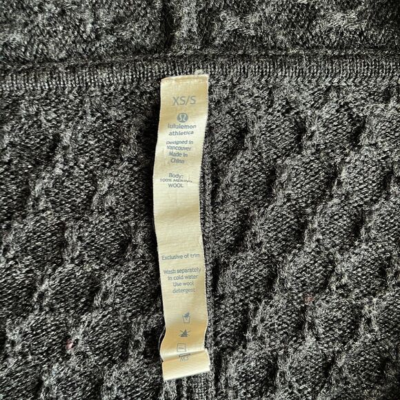 Lululemon Merino Wool Charcoal Gray Cardi All Day Oversized Cardigan XS/S - Picture 5 of 13